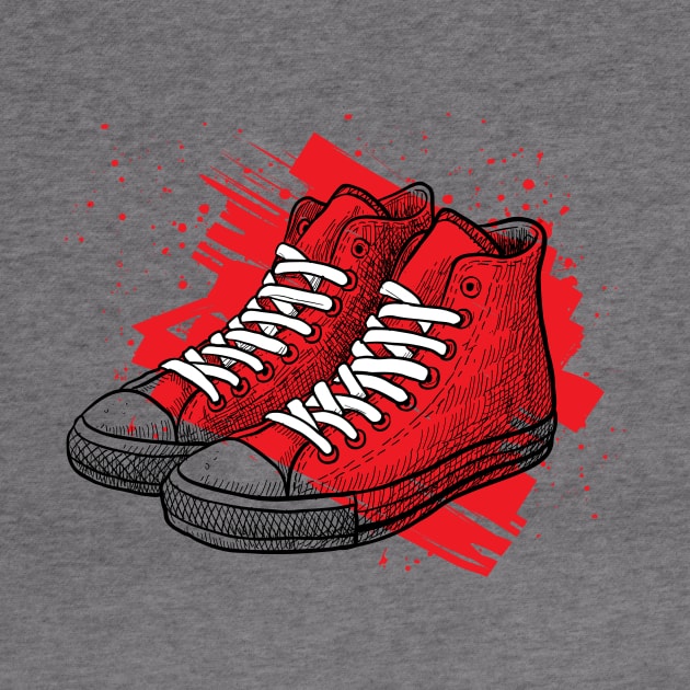 Sneakers drawing by Digster